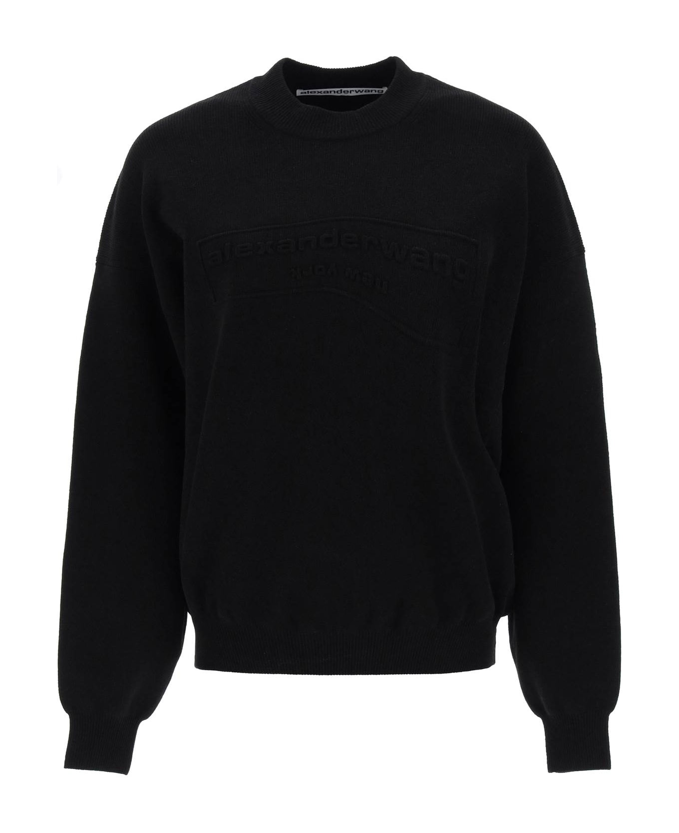 Crew-neck Sweater With Embossed Logo - 1