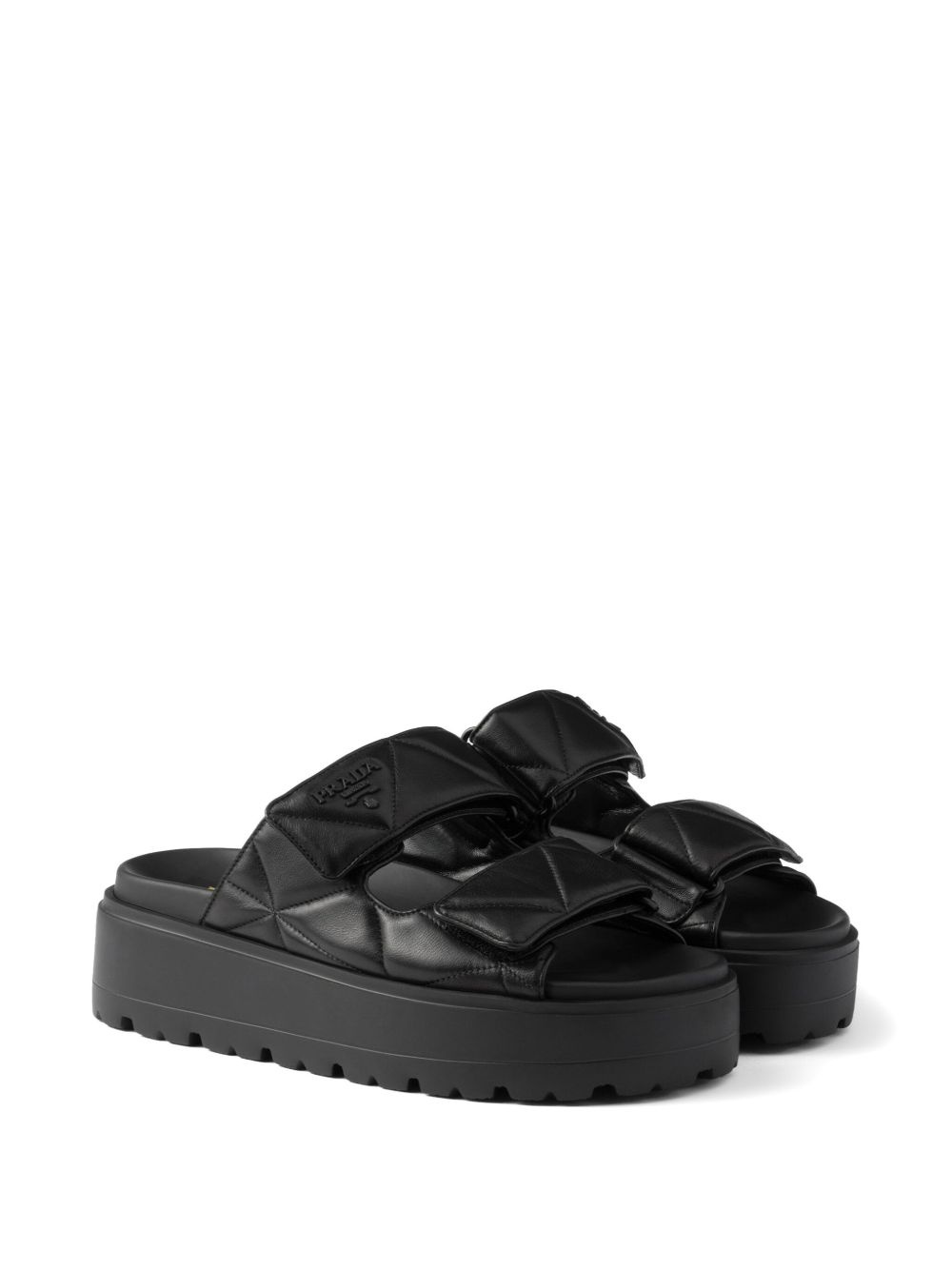45mm heel padded leather slides - 2