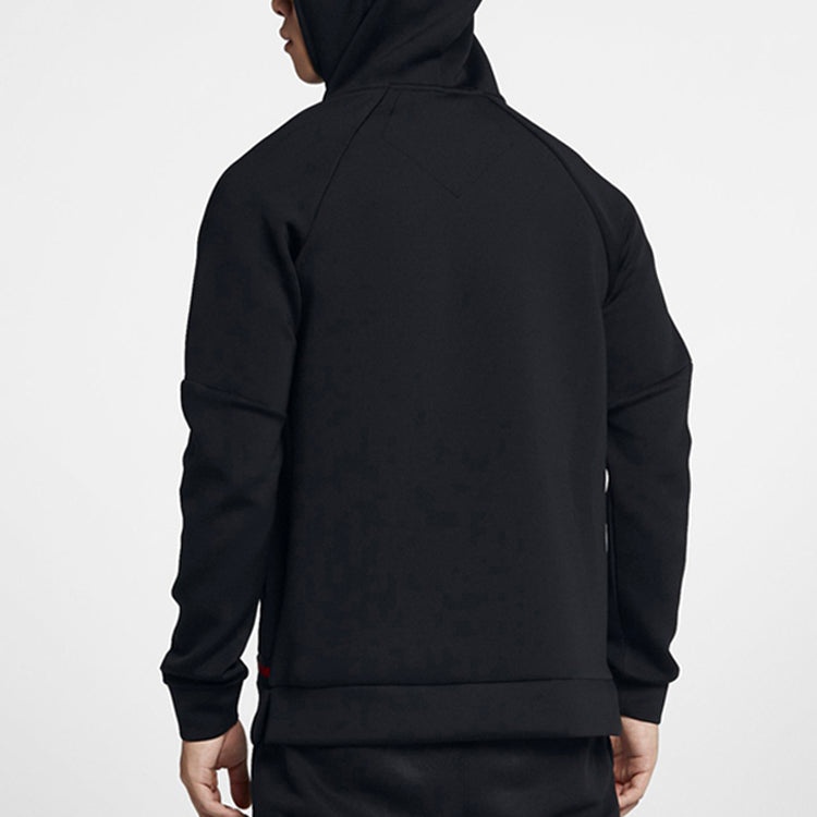 Air Jordan logo Splicing Zipper Sports Hooded Jacket Men's Black CK1343-010 - 5