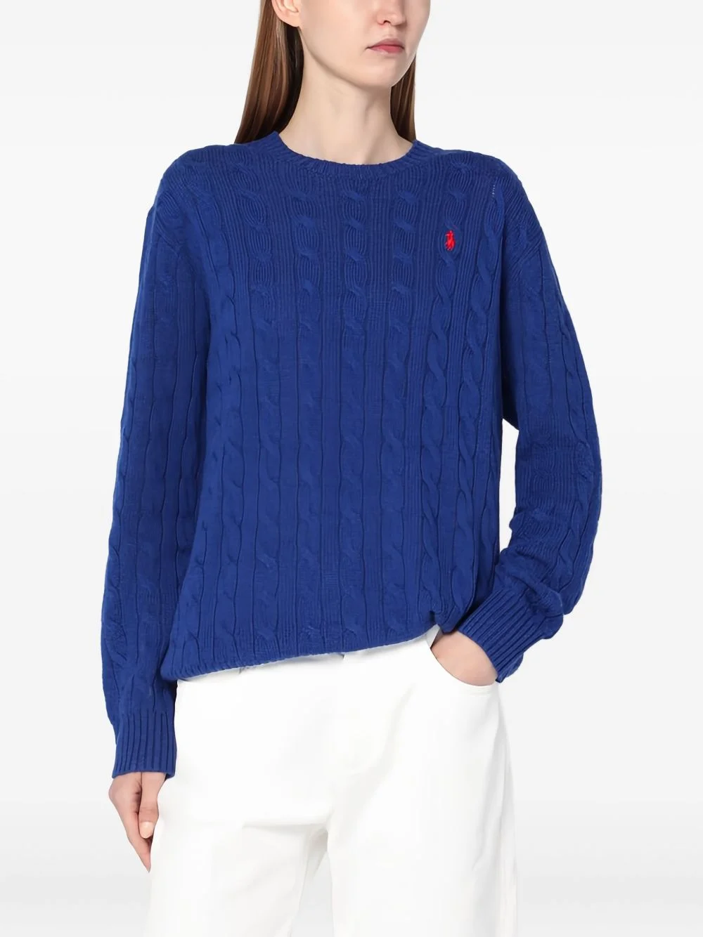 cable-knit crewneck sweater - 1