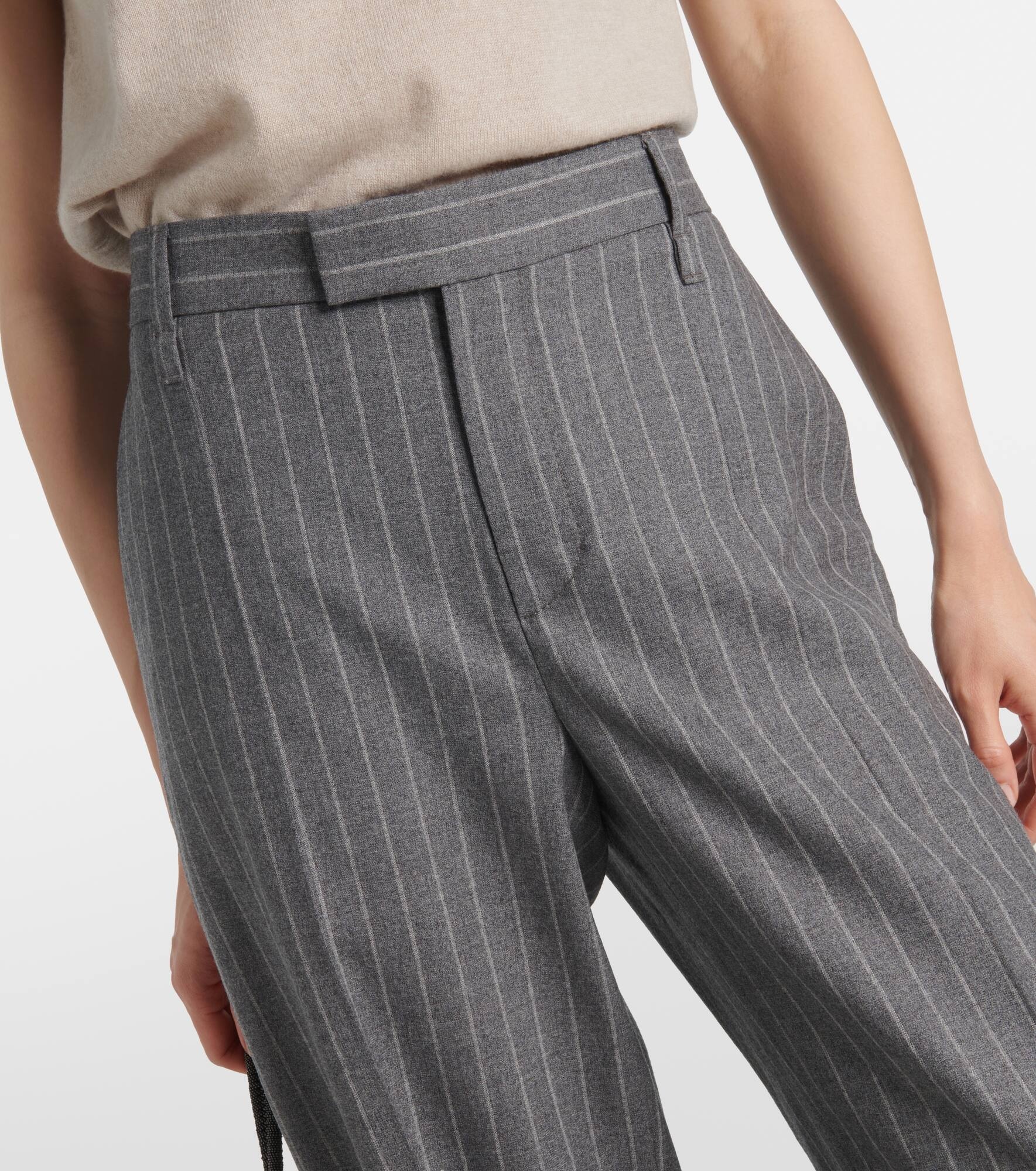 Wide-leg virgin wool pants - 4