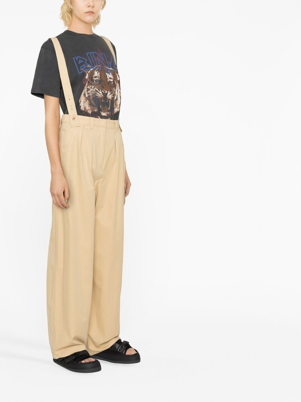 straight-leg braces cargo trousers - 4