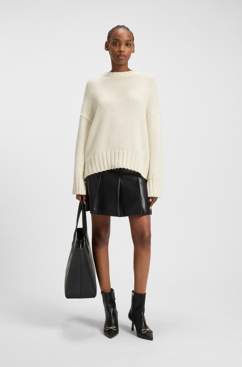 HUGO OVERSIZE-FIT KNITTED SWEATER WITH EMBROIDERED LOGO outlook