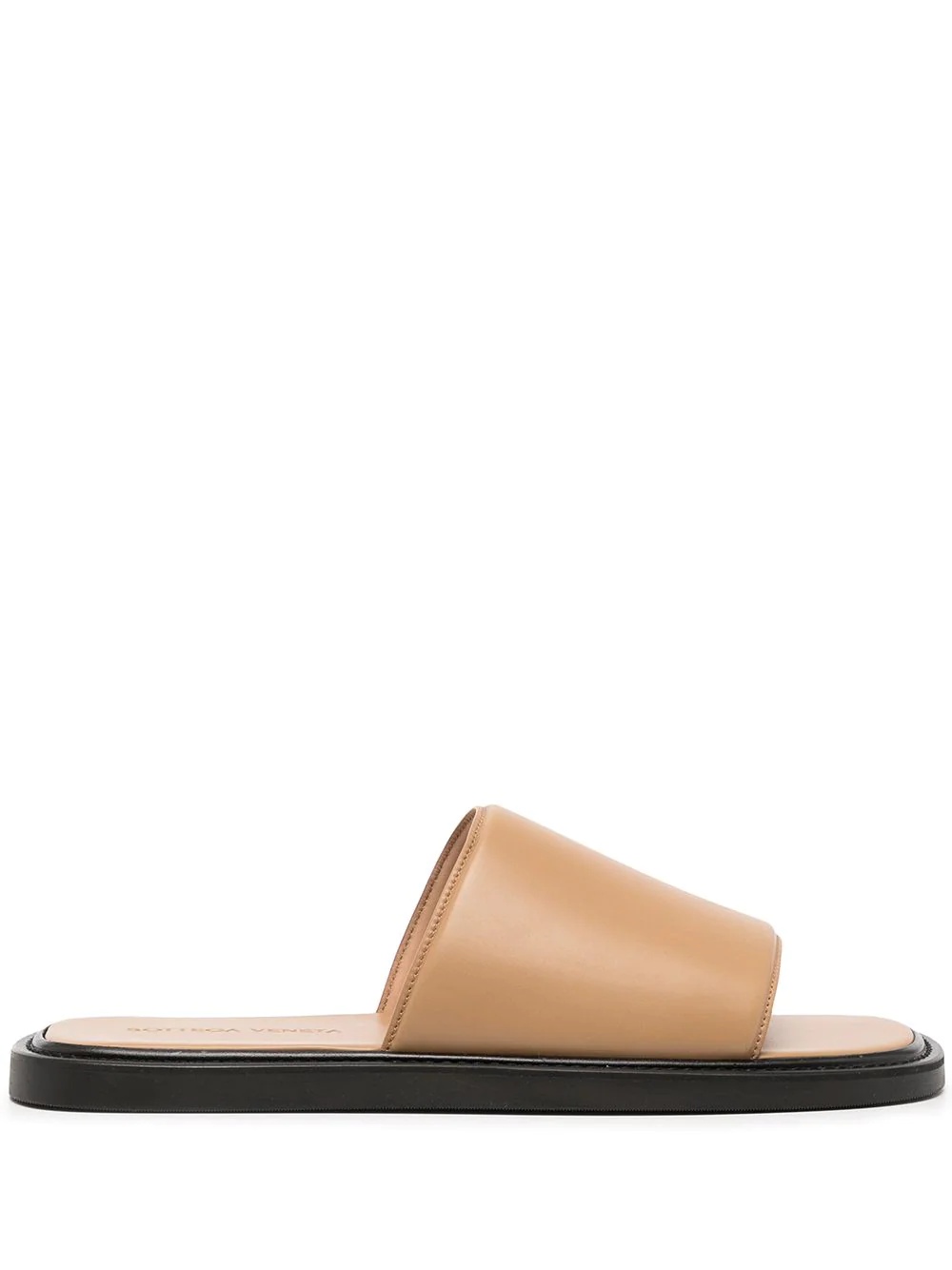 open-toe leather slides - 1