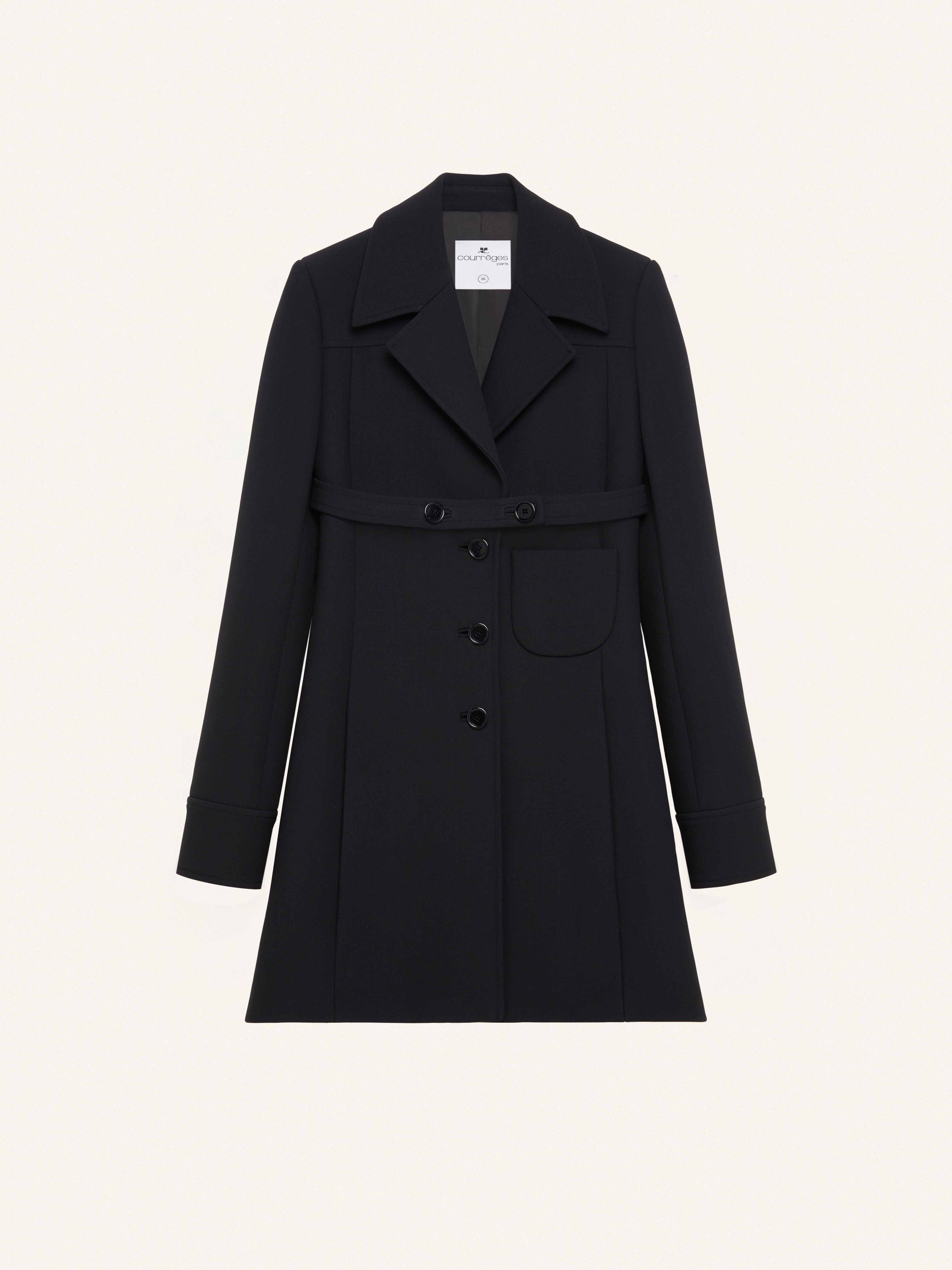 BELTED SHORT HERITAGE CREPE COAT - 1