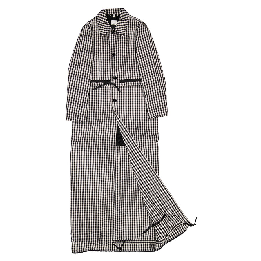 Burberry Men's Black Pattern Gingham Technical Wool Loop-back Car Coat - 7