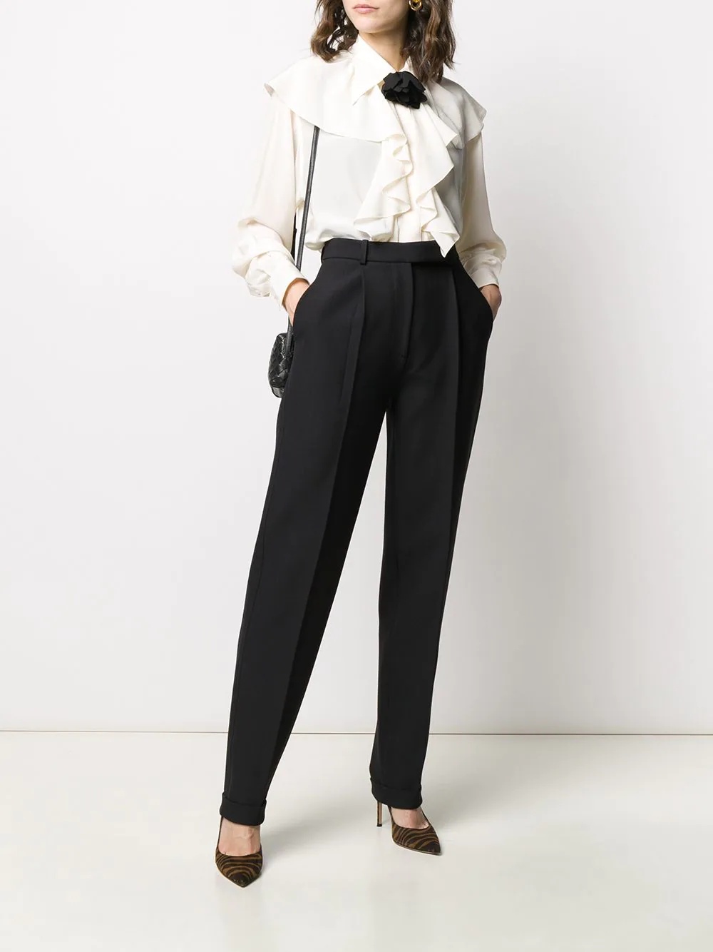 pleated front tapered trousers - 2