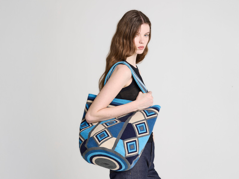 JW Anderson LA MOCHIA WAYUU MOCHILA IN BLUE & MULTI outlook