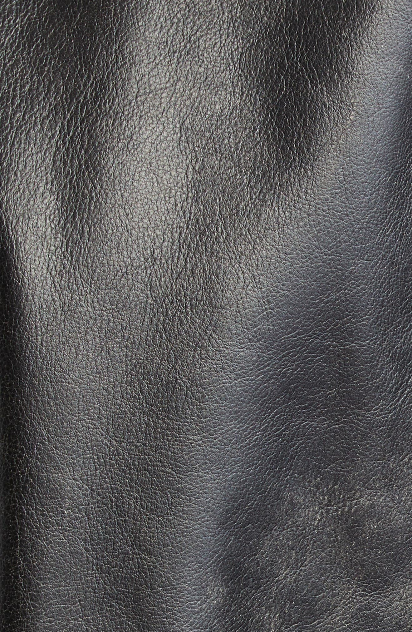 Acne Studios Leather Bomber Jacket in Black at Nordstrom - 6