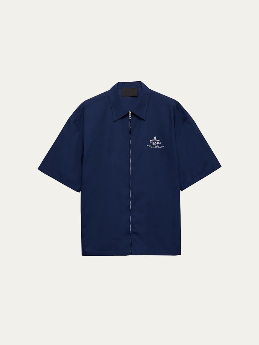 Men's Poplin Archive Logo Full-Zip Shirt - 1