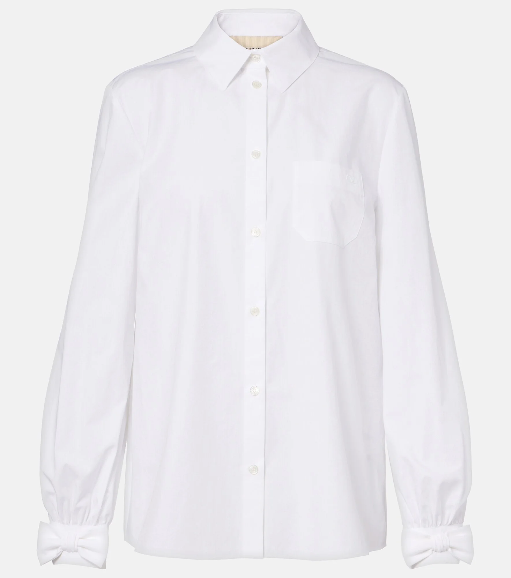 Bow-detail cotton poplin shirt - 1