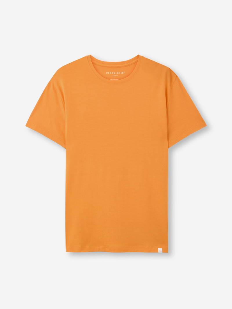 Derek Rose Men's T-Shirt Basel Micro Modal Stretch Apricot outlook