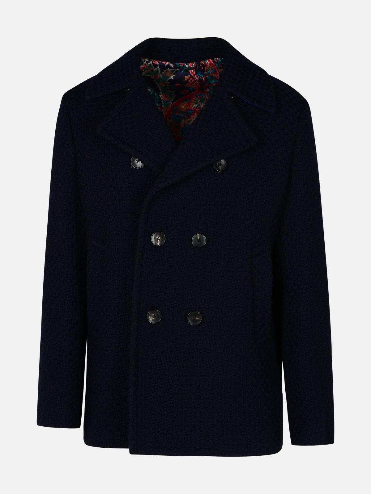 'PEA' BLUE WOOL JACKET - 1