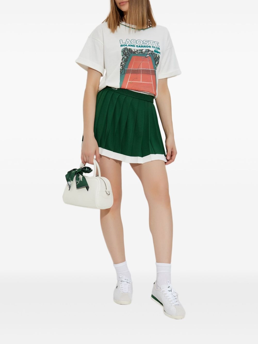 logo-patch pleated skirt - 2