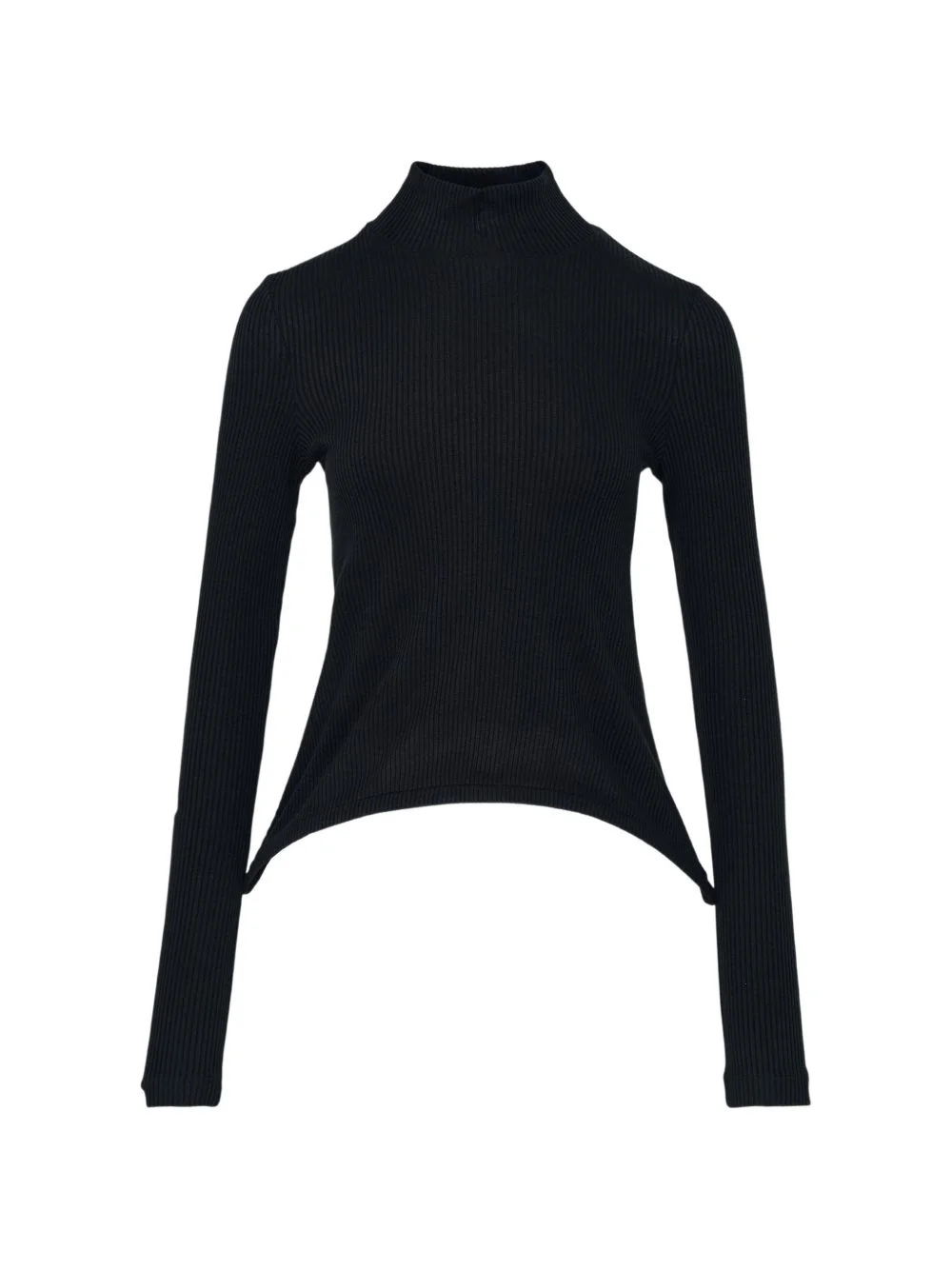 ribbed-knit asymmetric sweater - 1