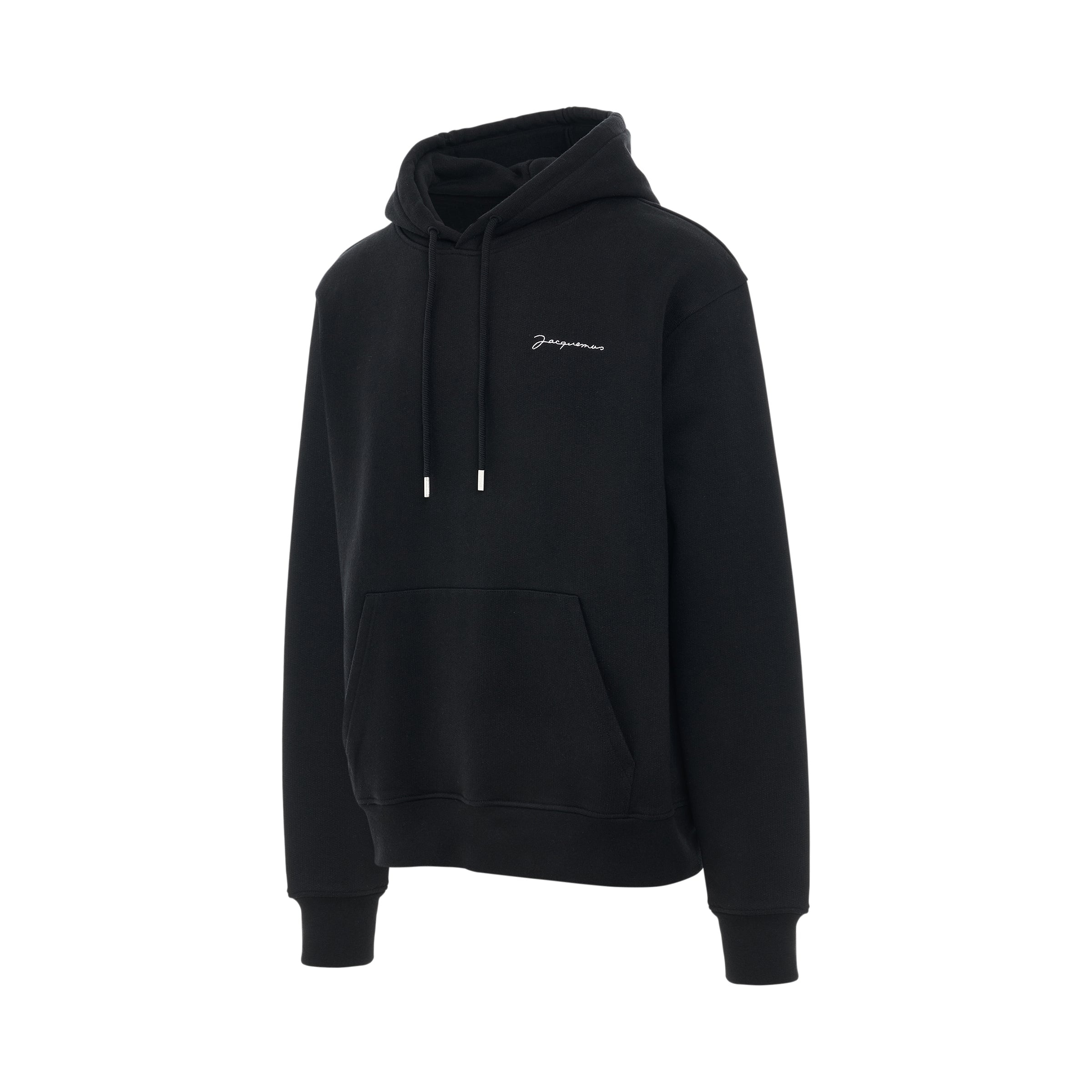 Brode Embroidered Logo Hoodie in Black - 2