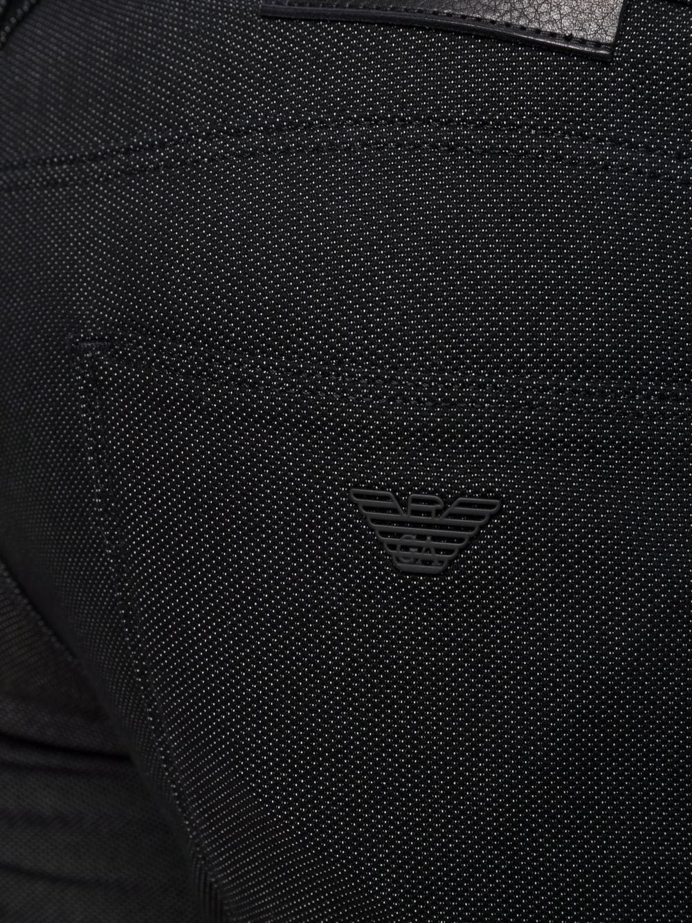 logo-plaque slim-cut trousers - 5