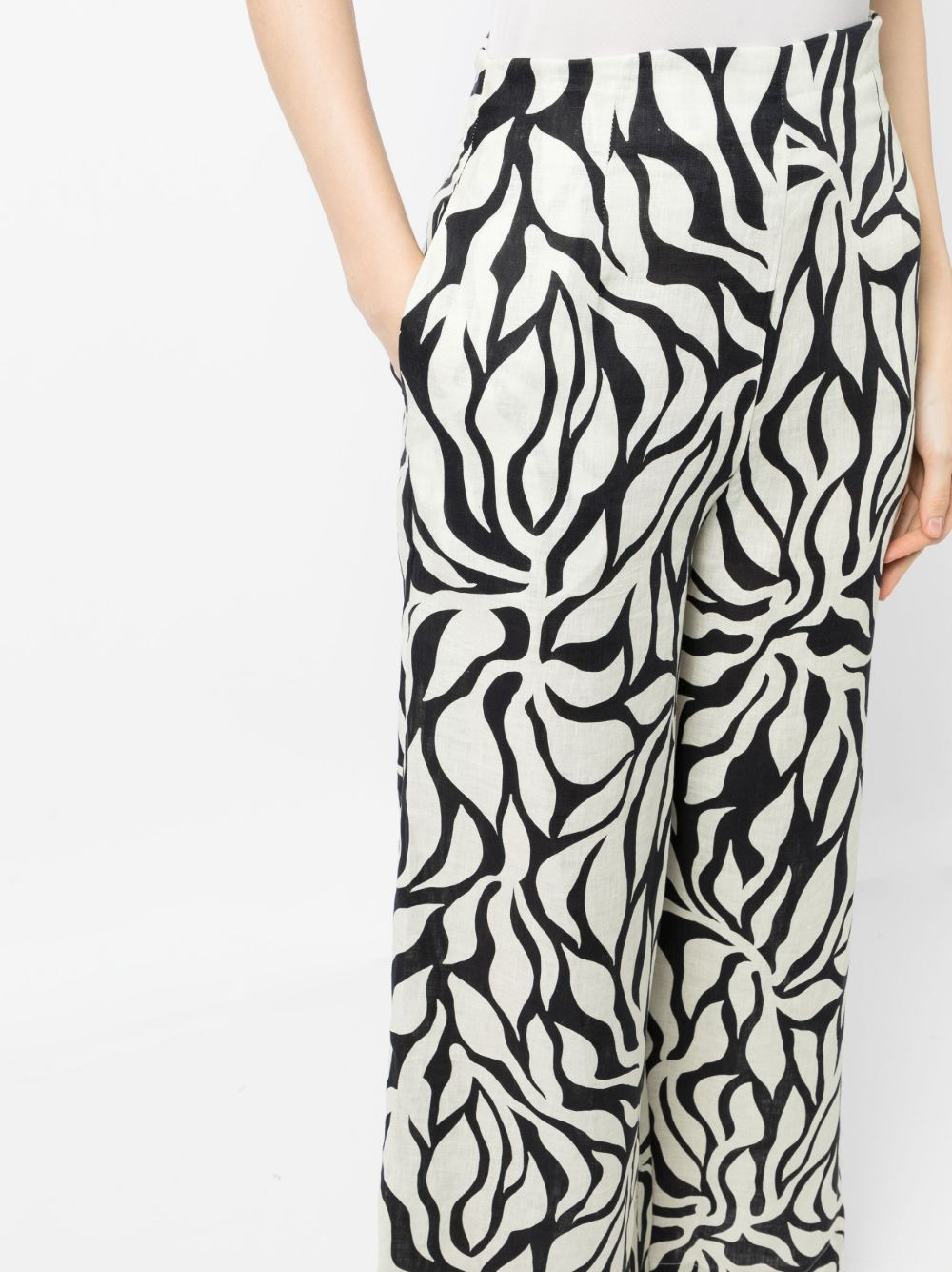 botanical-print palazzo pants - 5