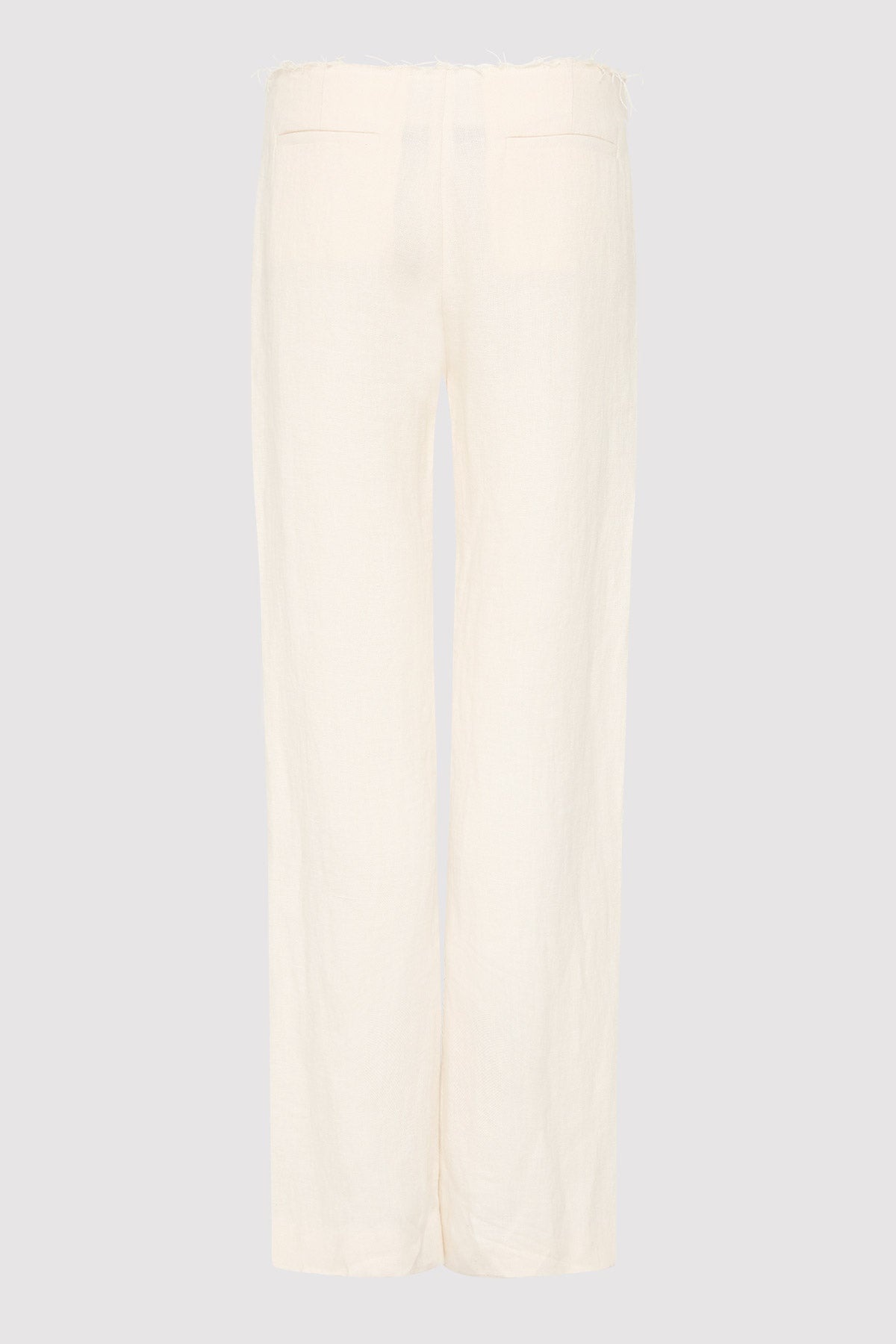 Low Waist Raw Edge Pants - Ivory - 6