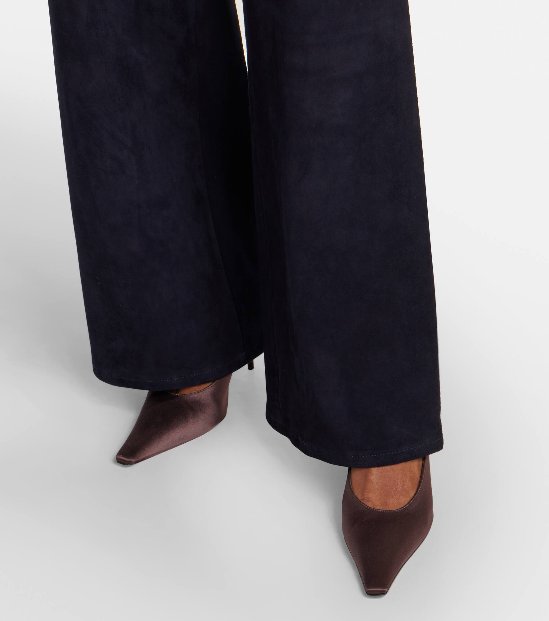 Mytheo high-rise suede wide-leg pants - 5