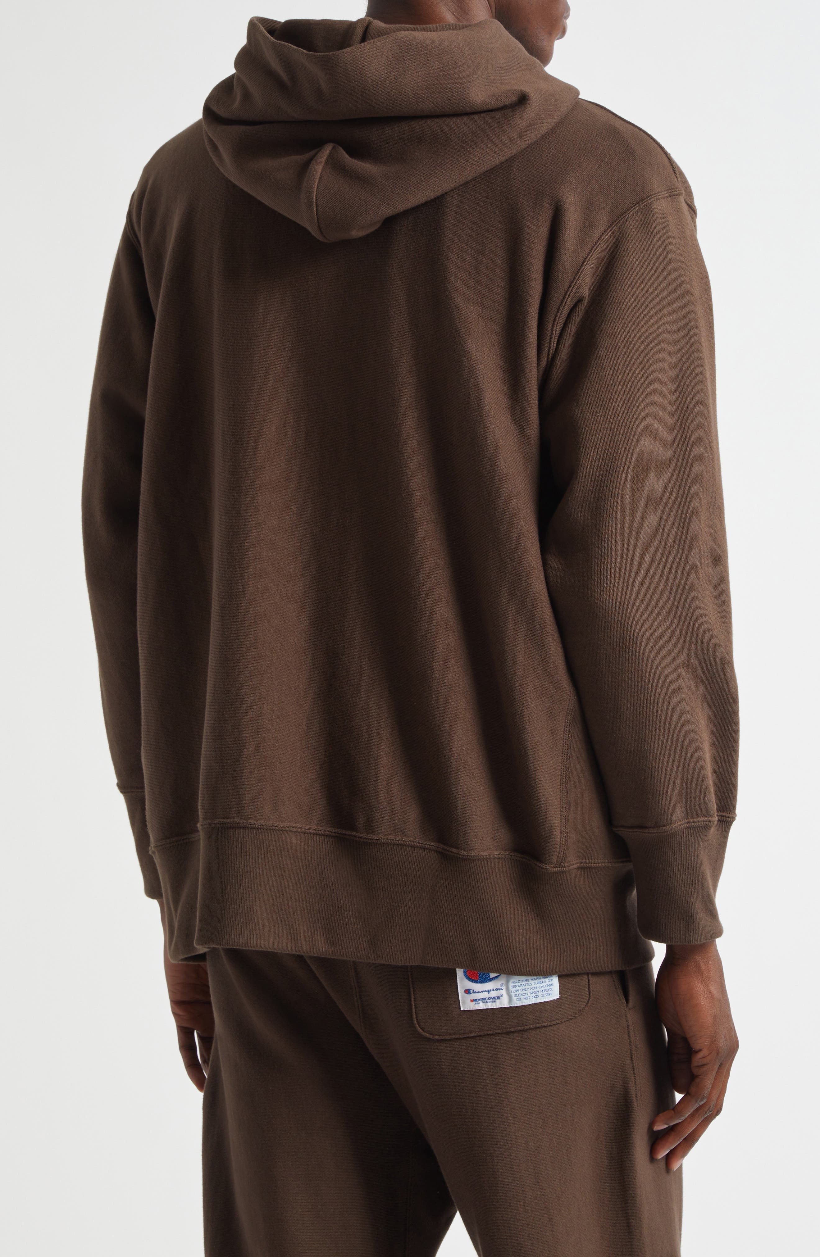 Undercover x Champion Reverse Weave® Cotton Fleece Hoodie in Brown at Nordstrom - 4