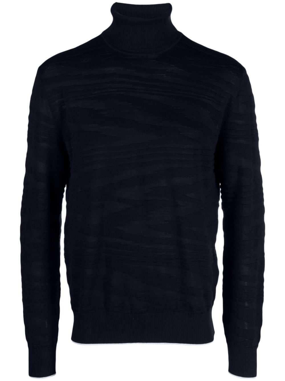 zigzag print roll-neck jumper - 1