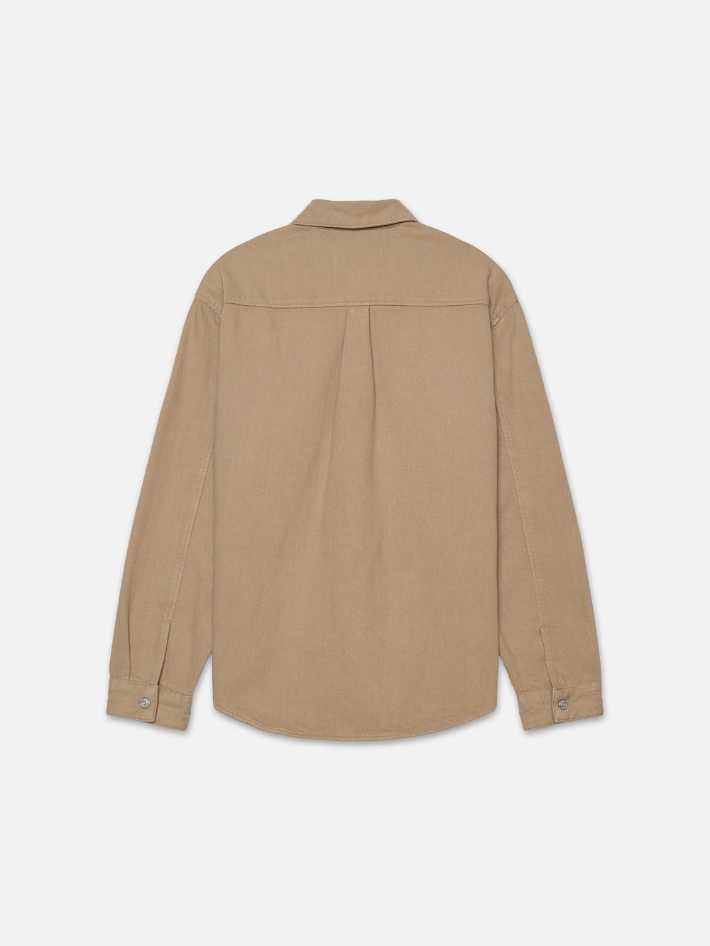 Textured Terry Overshirt in Dark Beige - 3