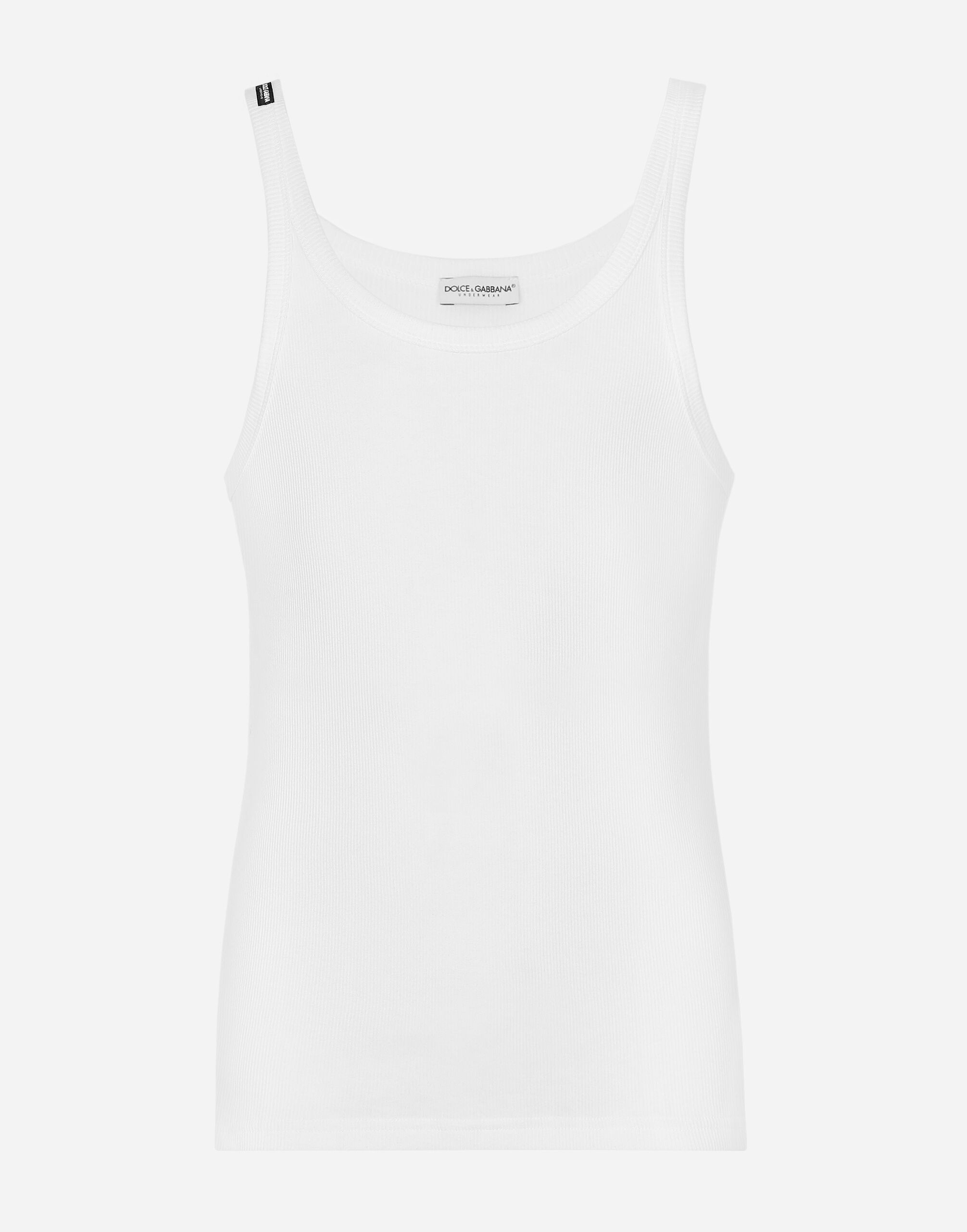 Fine-rib cotton singlet - 1