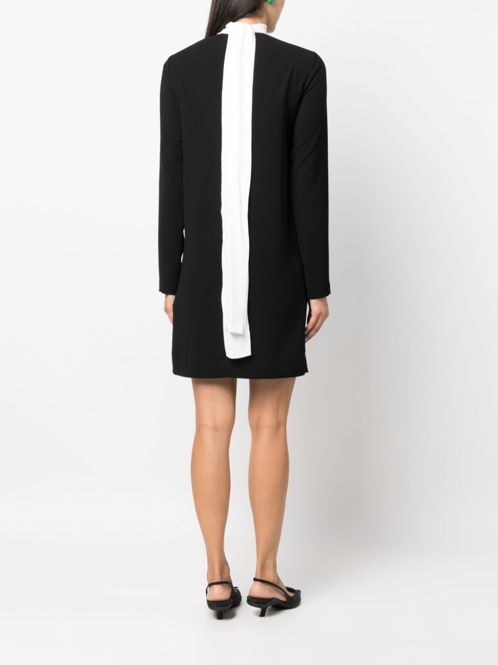 scarf-detail two-tone minidress - 4