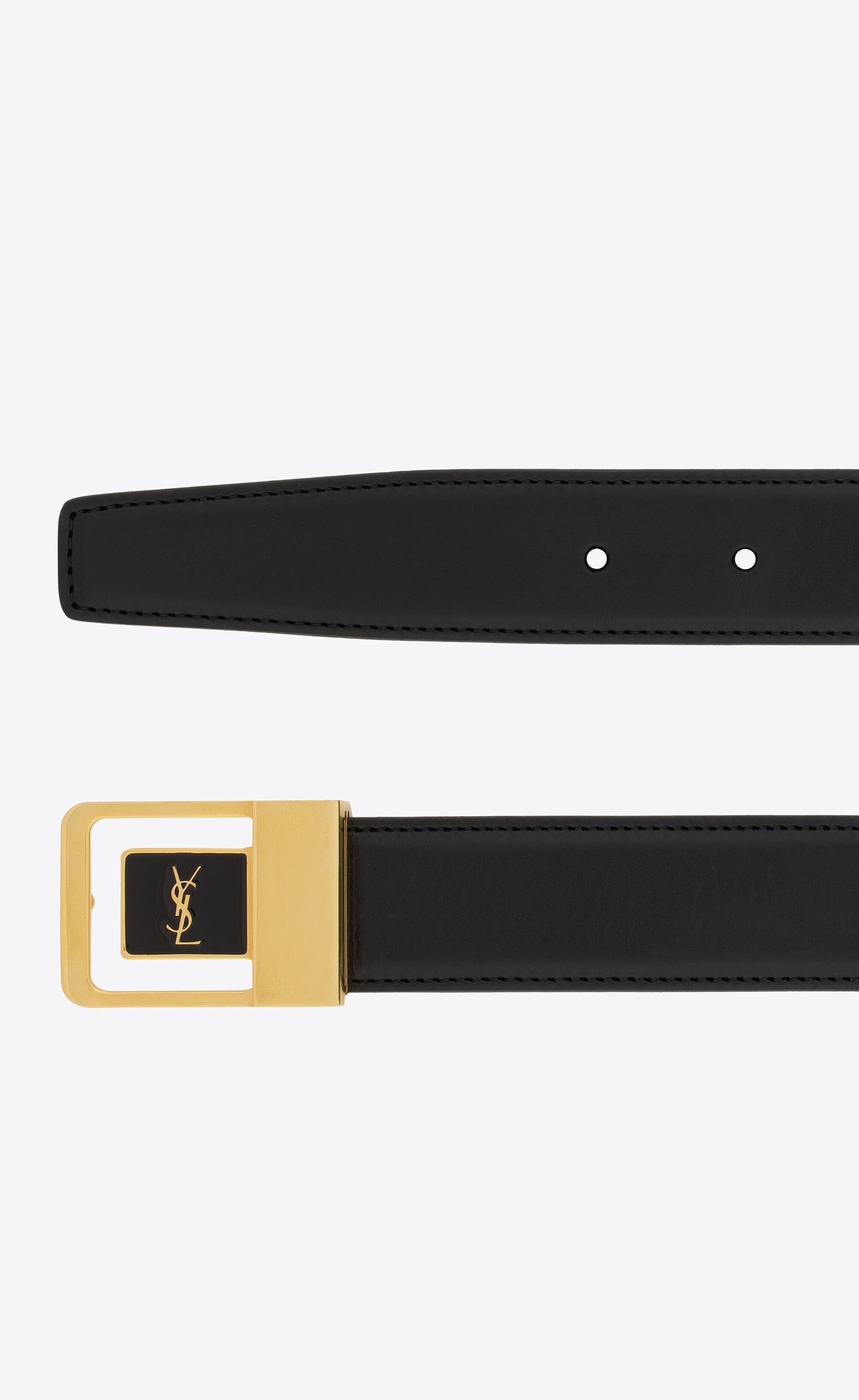 female buckle belt in lacquered leather - 2