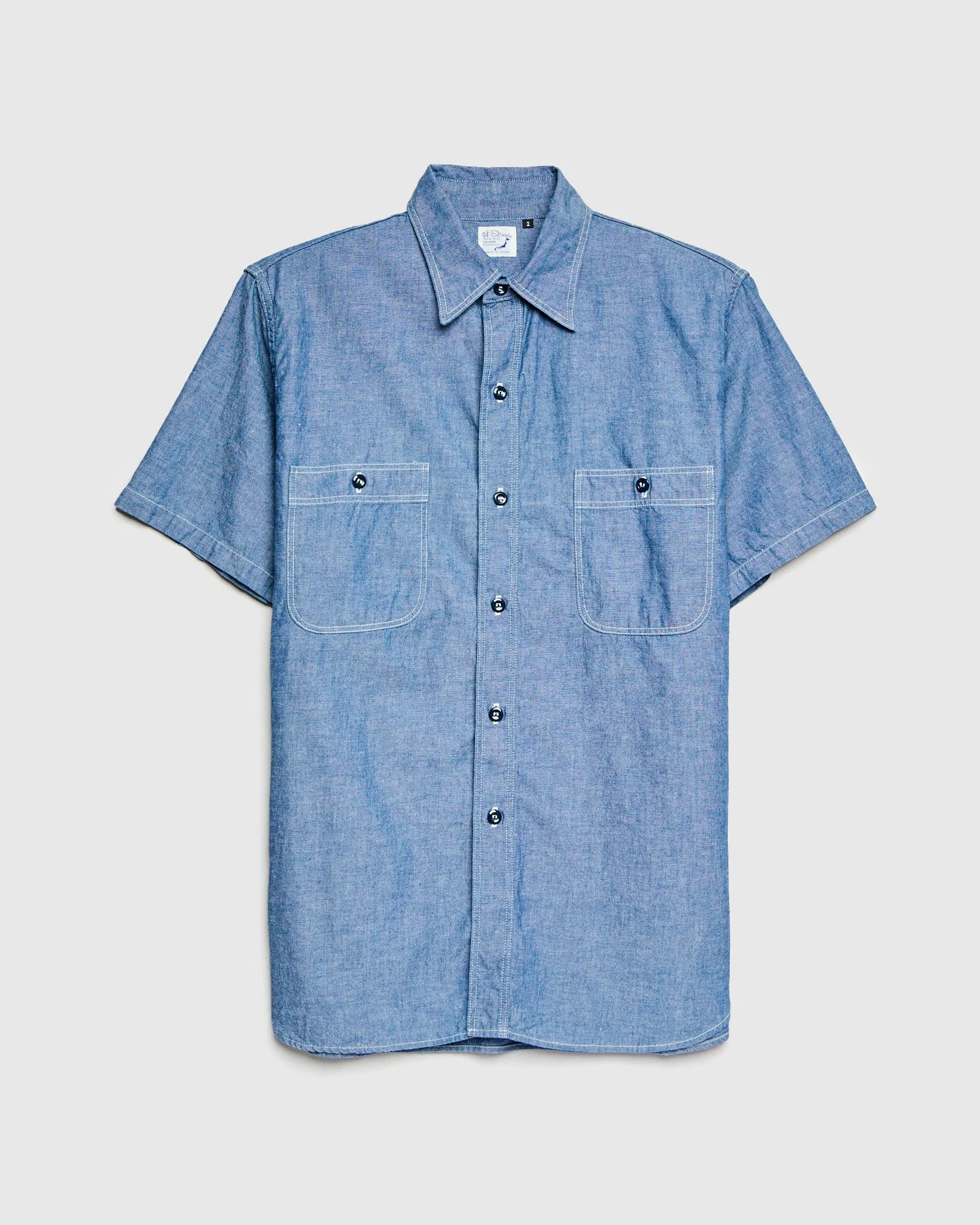 Short Sleeve Work Shirt in Chambray - 1