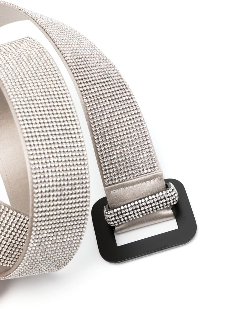 BENEDETTA BRUZZICHES crystal-embellished satin-finish belt outlook