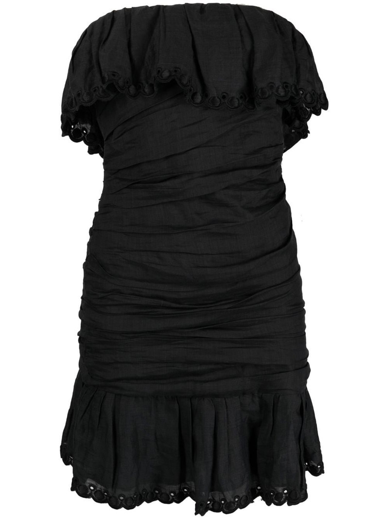 off-shoulder ruched minidress 1