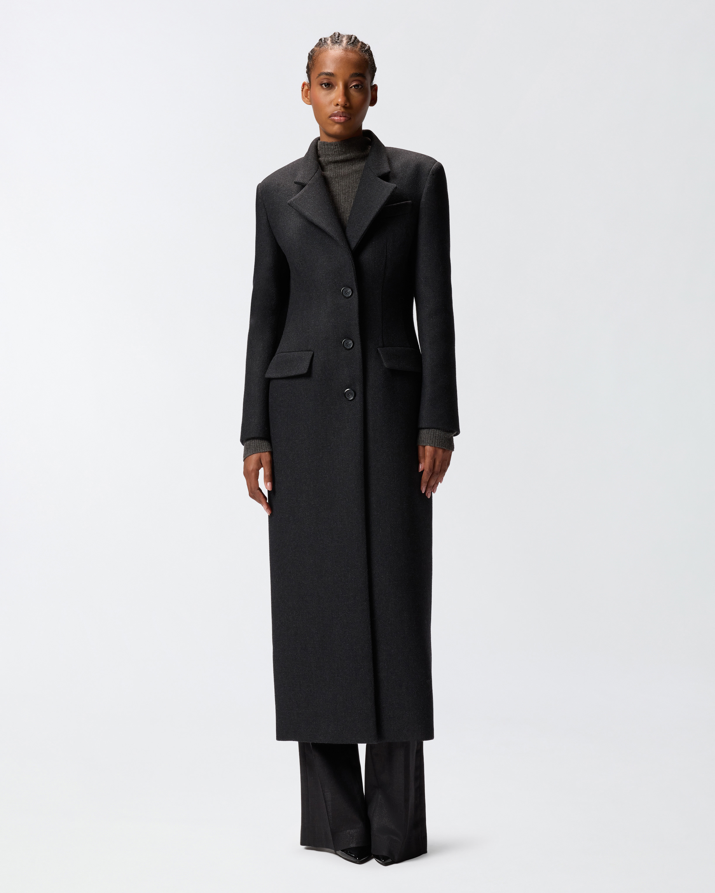 LONG FABRIC COAT - 2