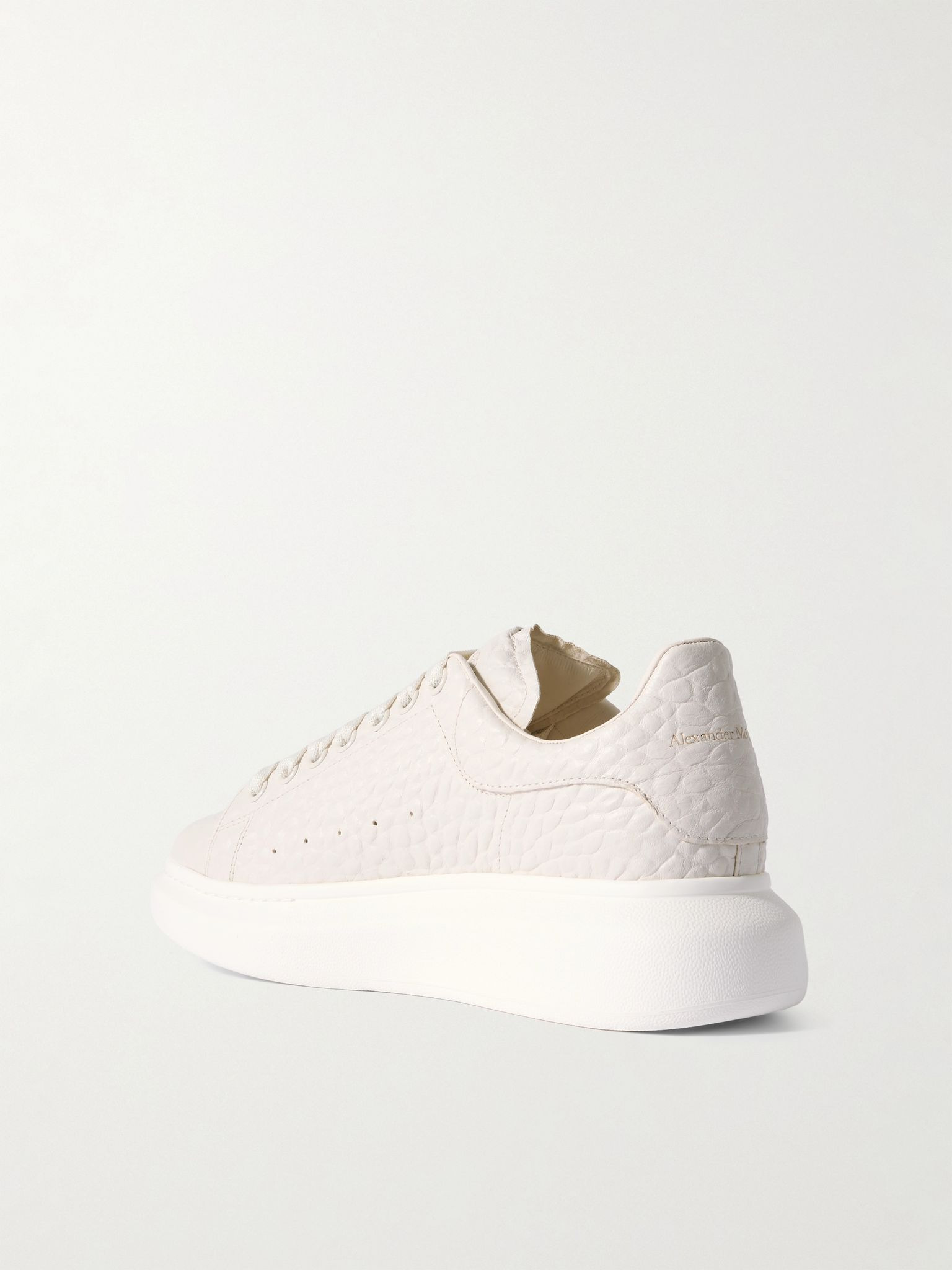 Exaggerated-Sole Textured-Leather Sneakers Off-white - 4