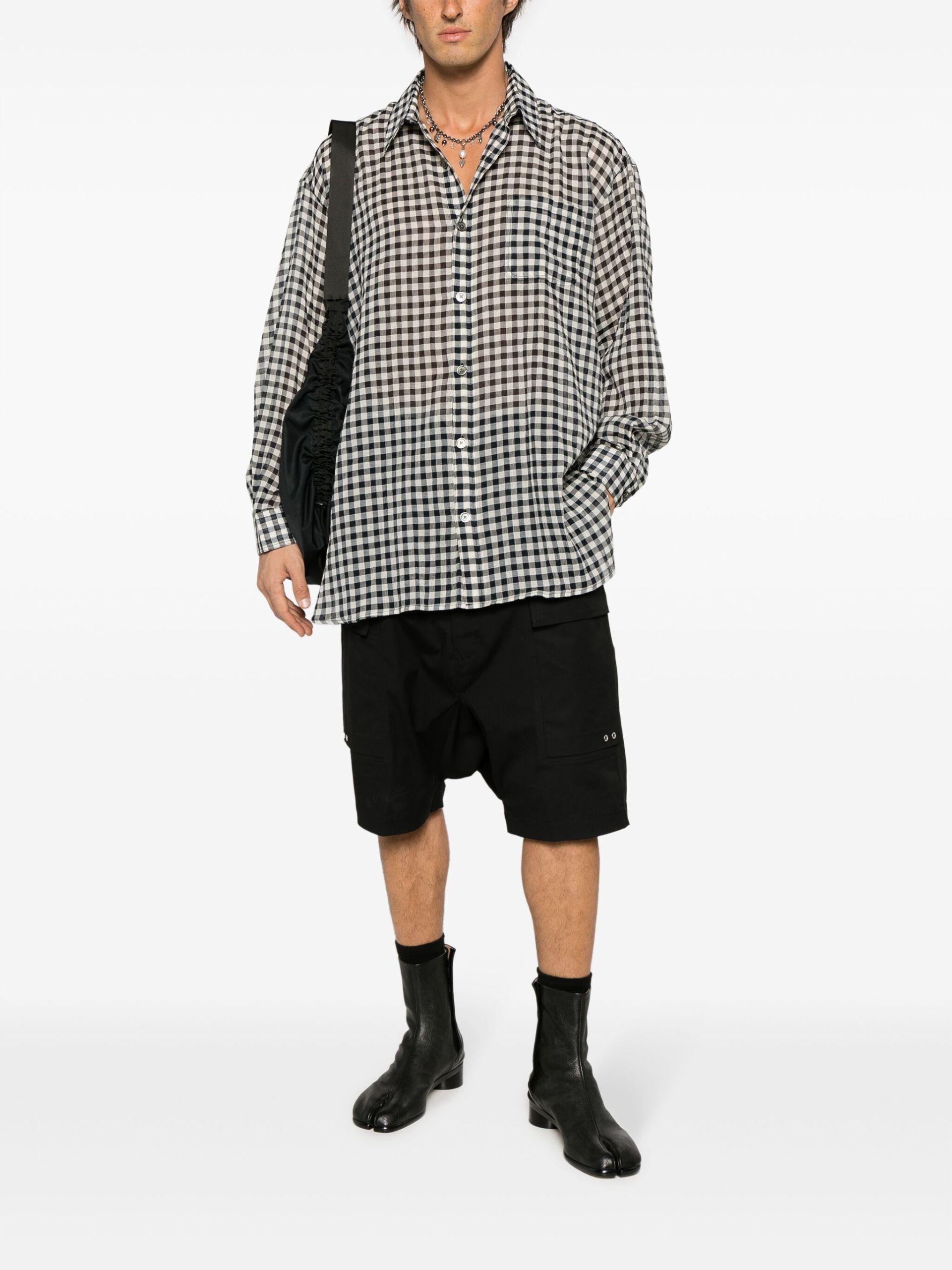 Black And White Darling Checked Cotton Shirt - 2