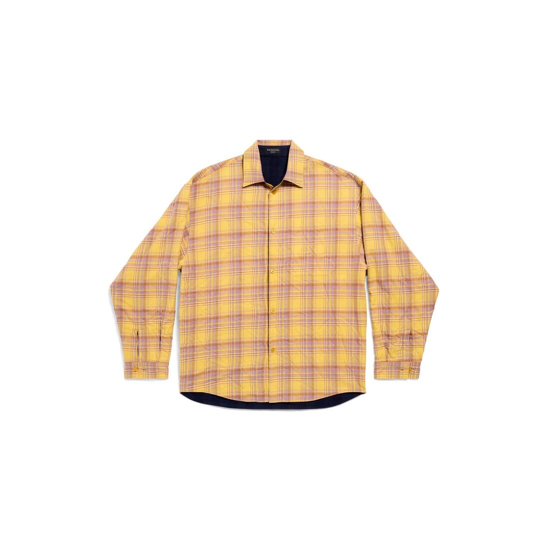 Men's Balenciaga Reversible Shirt Large Fit in Yellow/blue - 1