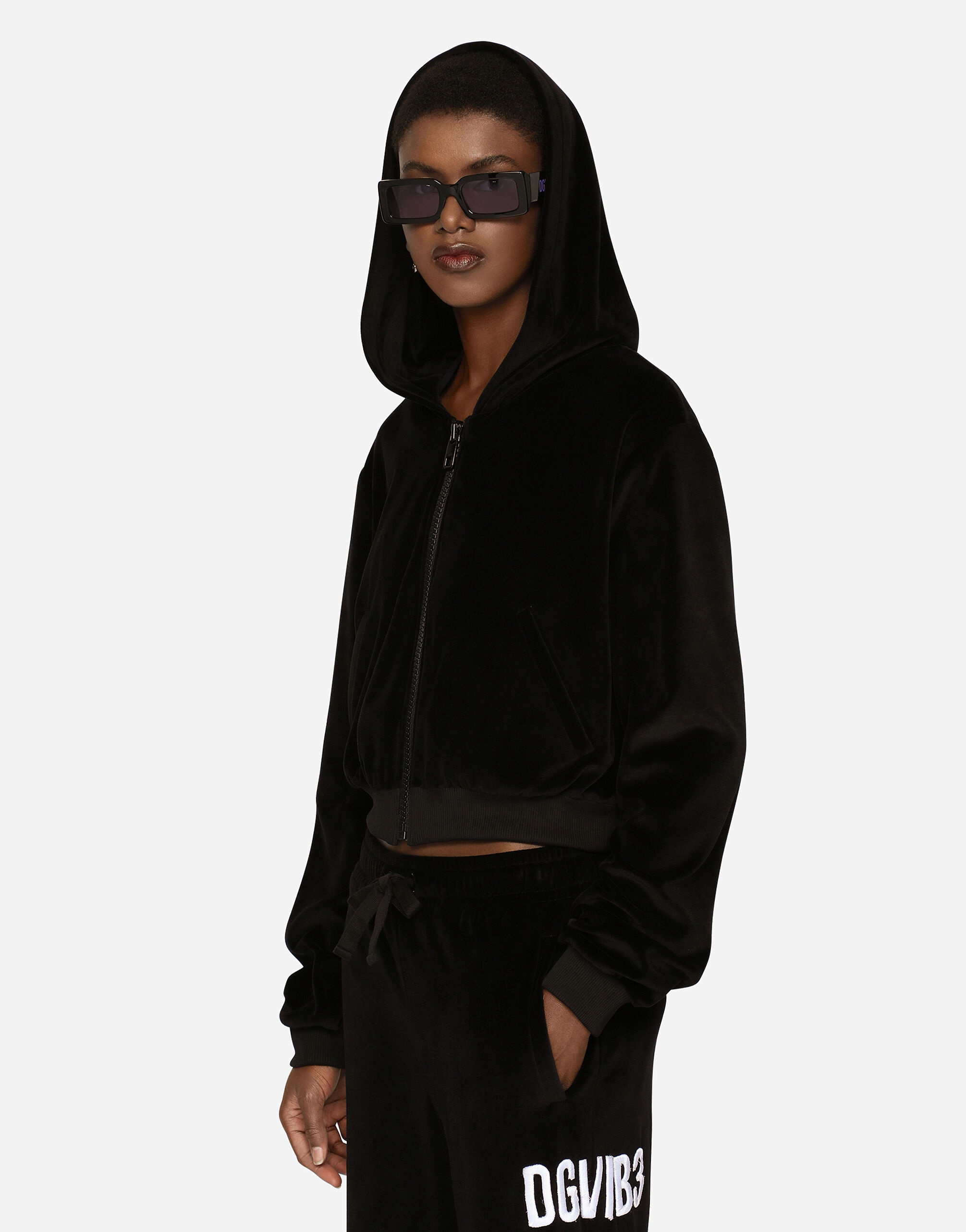 Chenille hoodie with DGVIB3 embroidery - 8