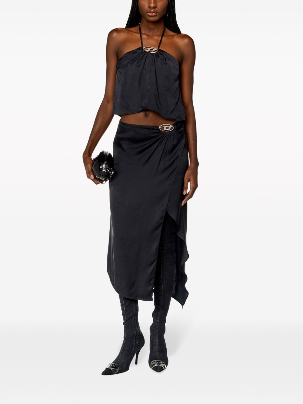T-Stant-N1 halterneck satin top - 2