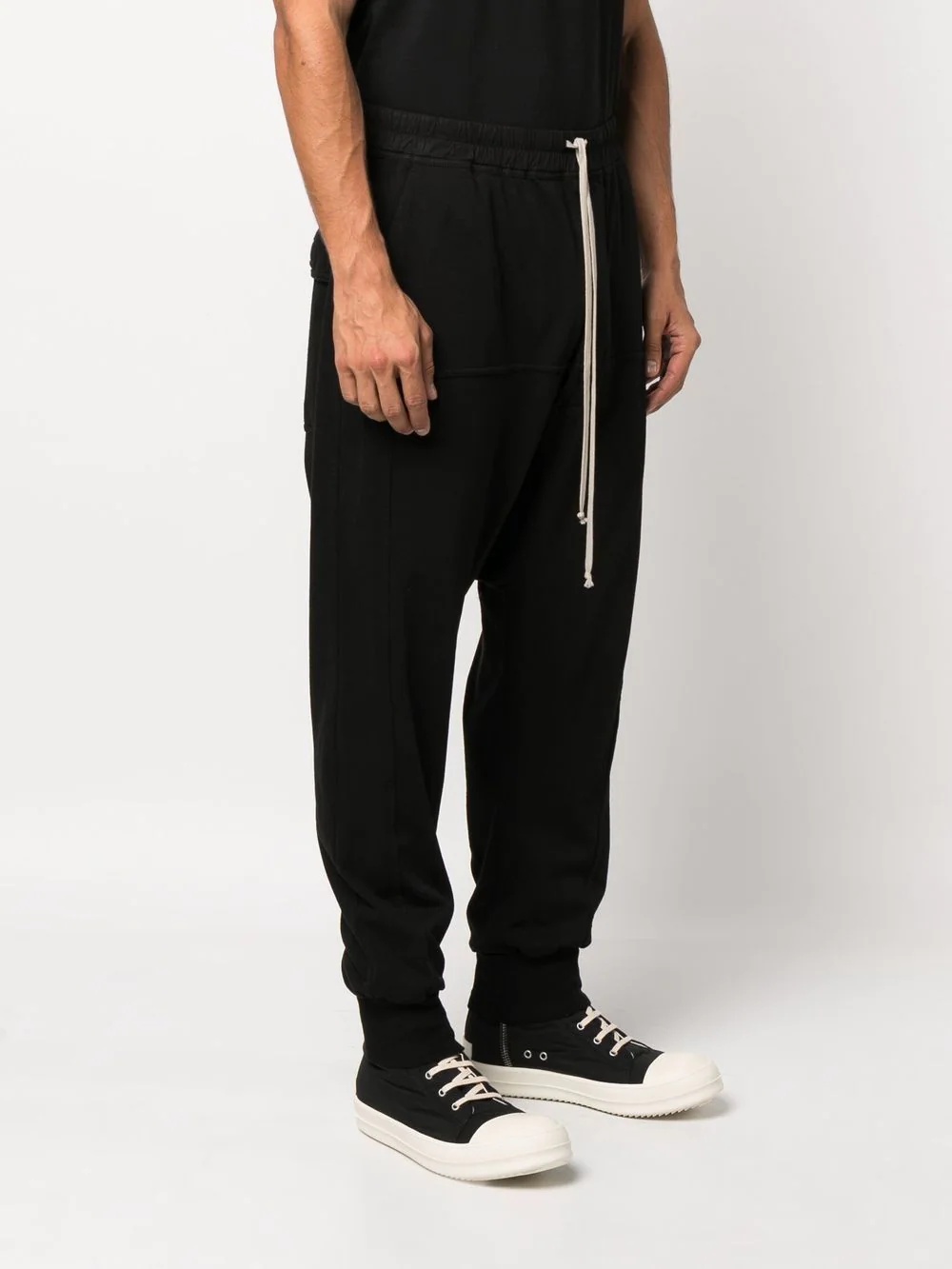 drawstring-waist drop-crotch trousers - 2