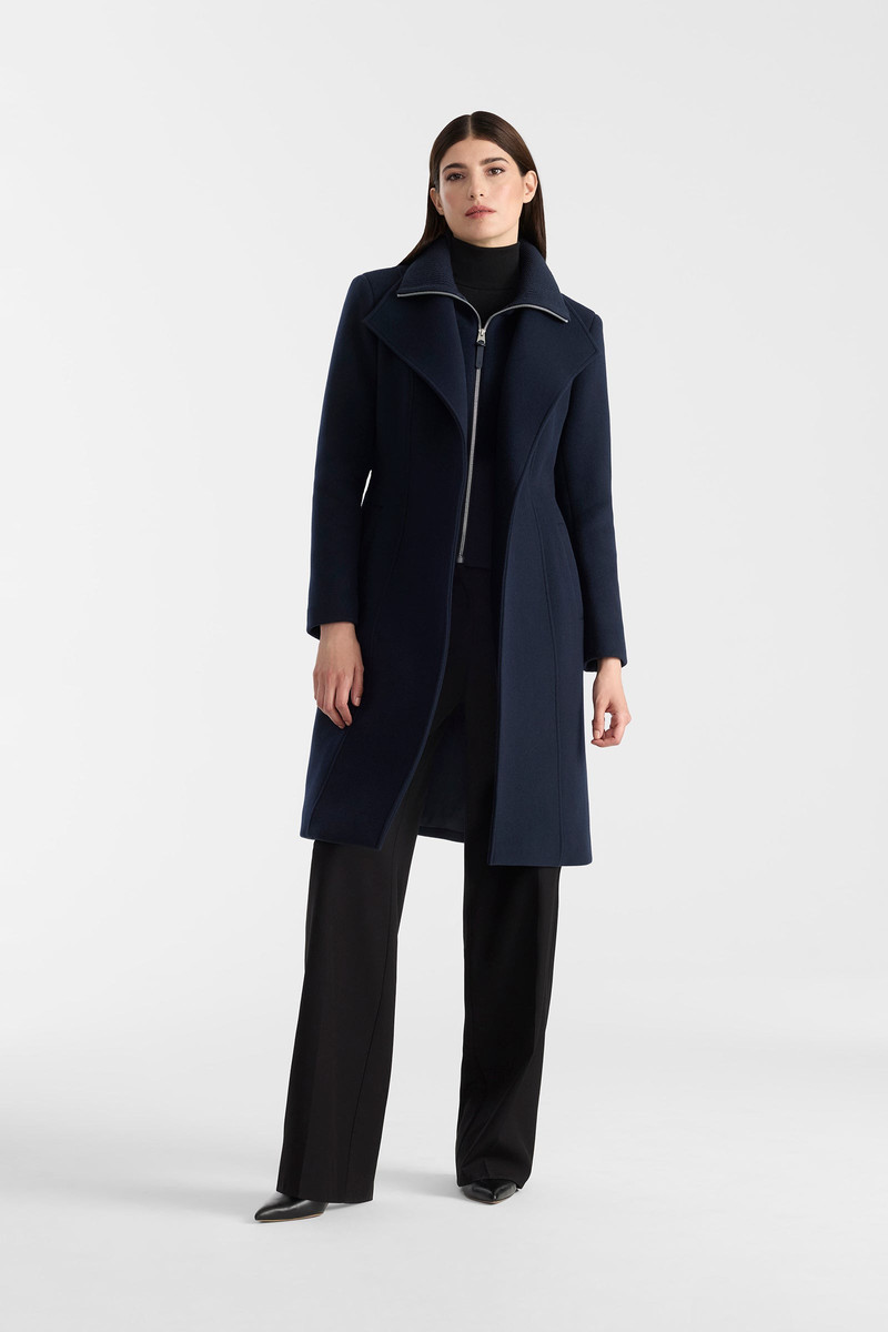NORITA-ZZ 2-in-1 double face wool coat with sash 8