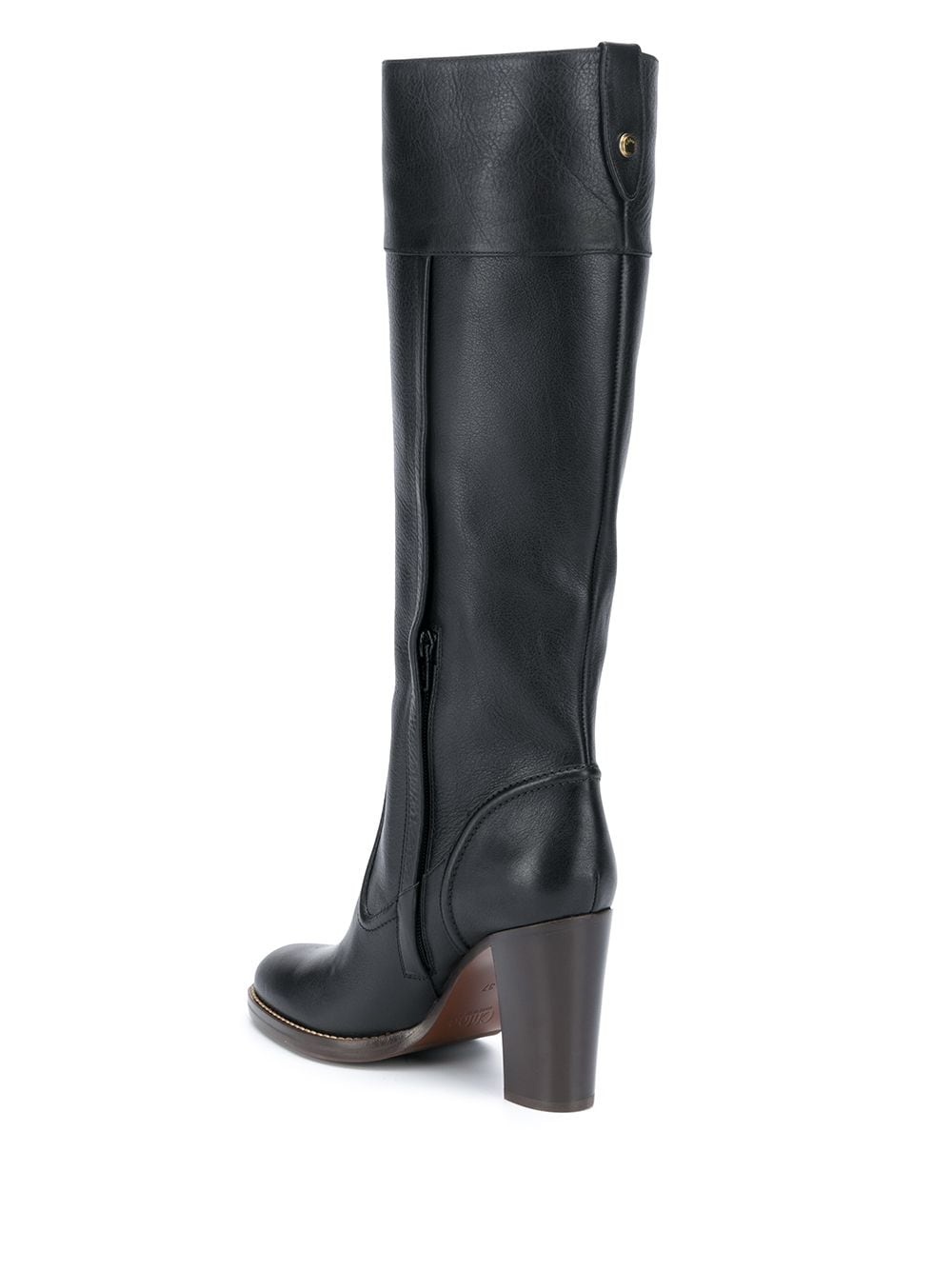 knee-length leather boots - 3