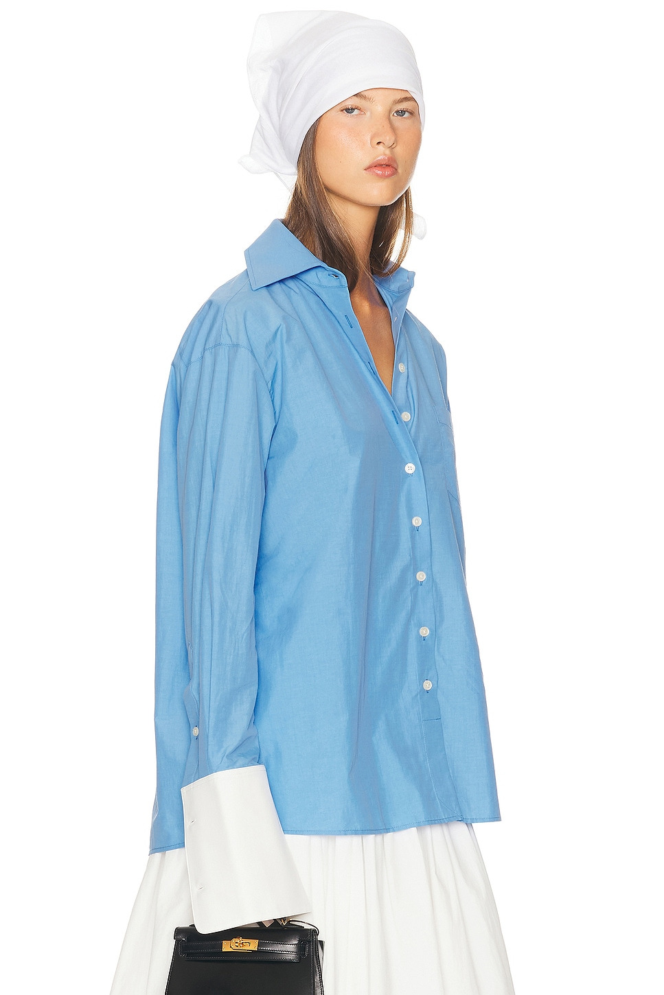 Classic Oversized Shirt in Tech Poplin - 3