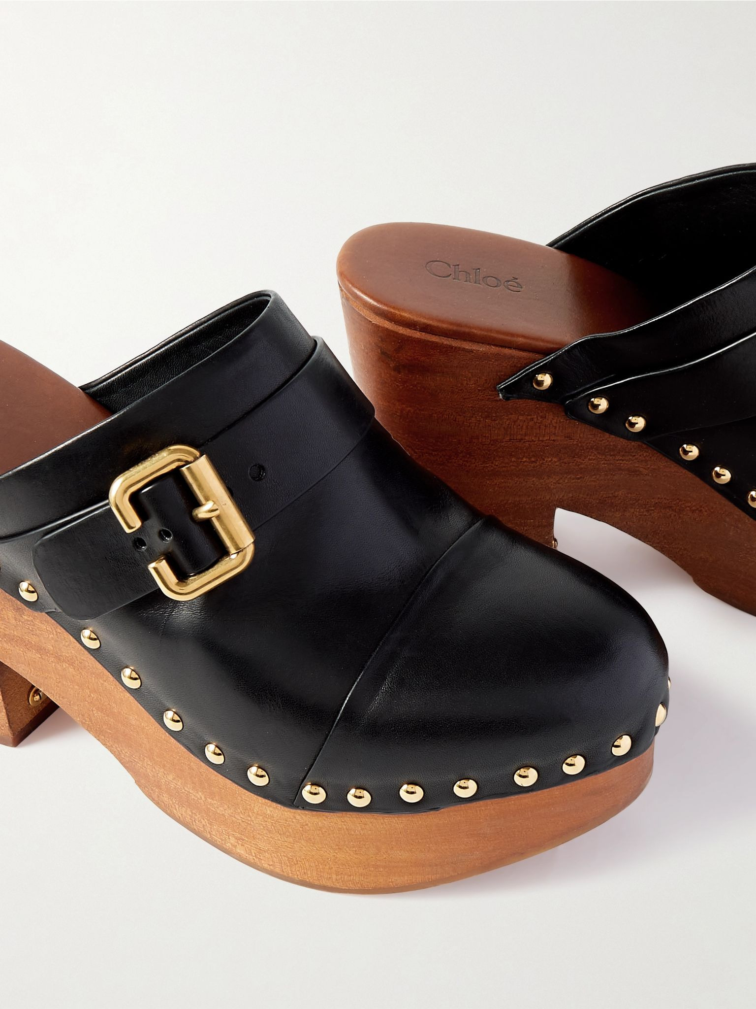 Jeanette studded platform clogs Black - 5