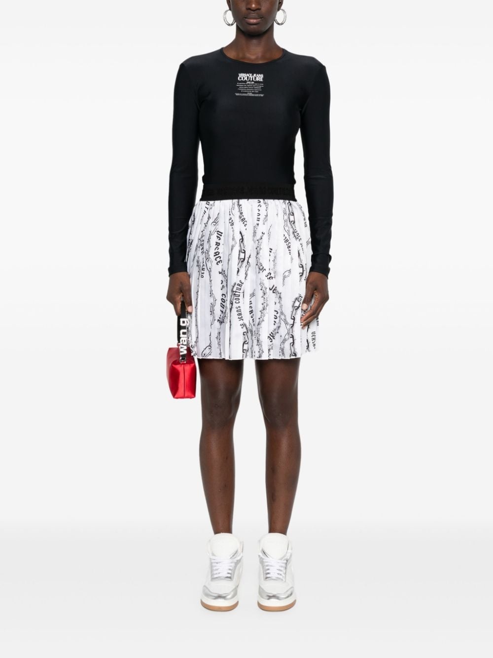 Chain Couture-print pleated skirt - 2