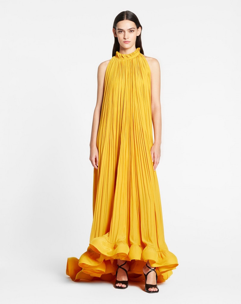 Lanvin LONG CHARMEUSE TRIBUTE DRESS outlook