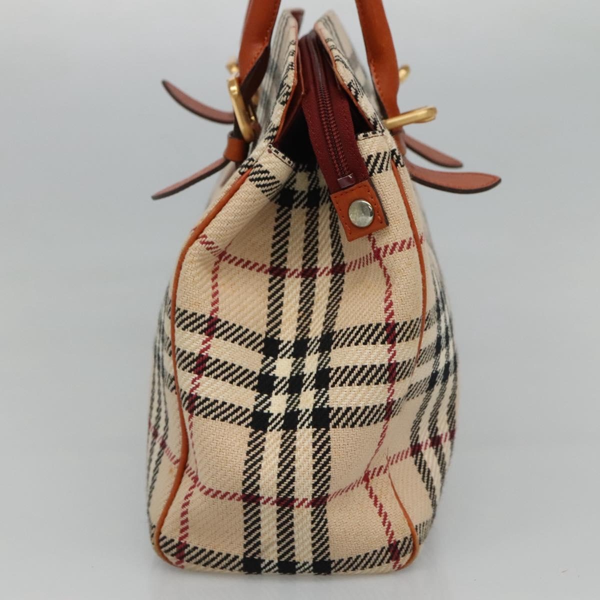 Burberry Nova Check Hand Bag Wool Beige Gold - 4
