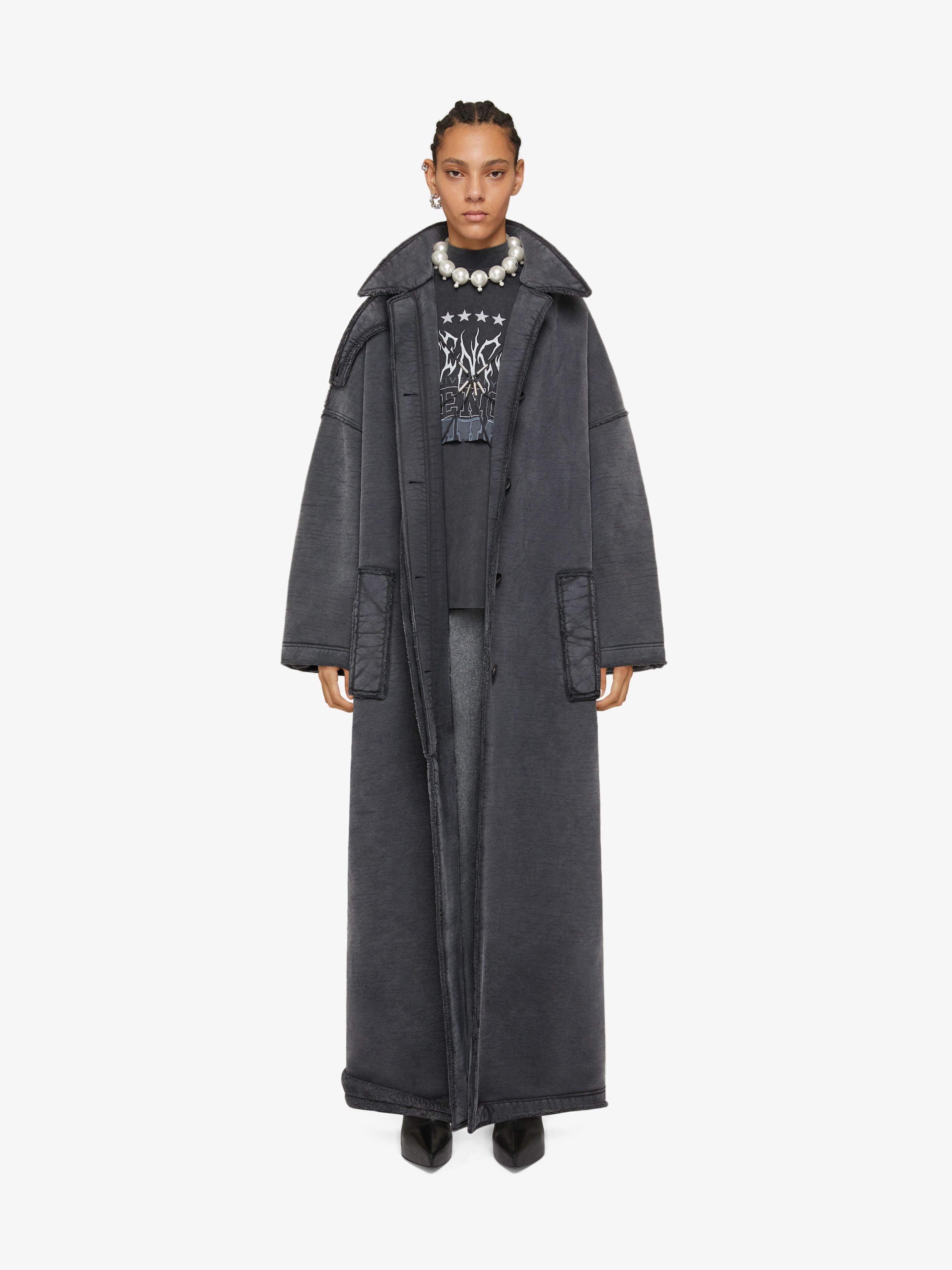 OVERSIZED TRENCH IN WASHED OUT FELPA - 2