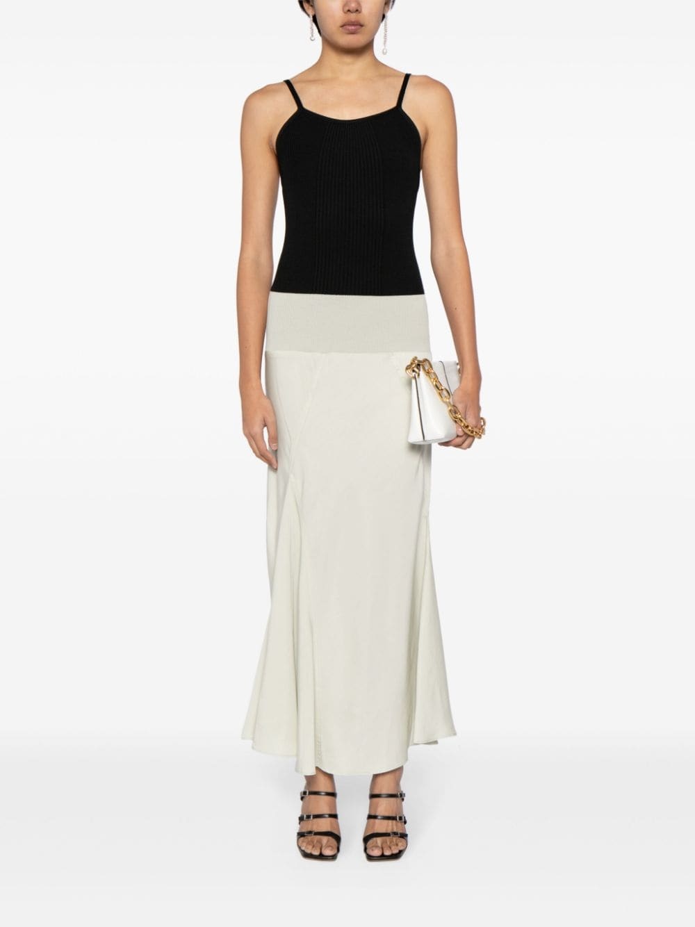 two-tone ribbed maxi dress - 2