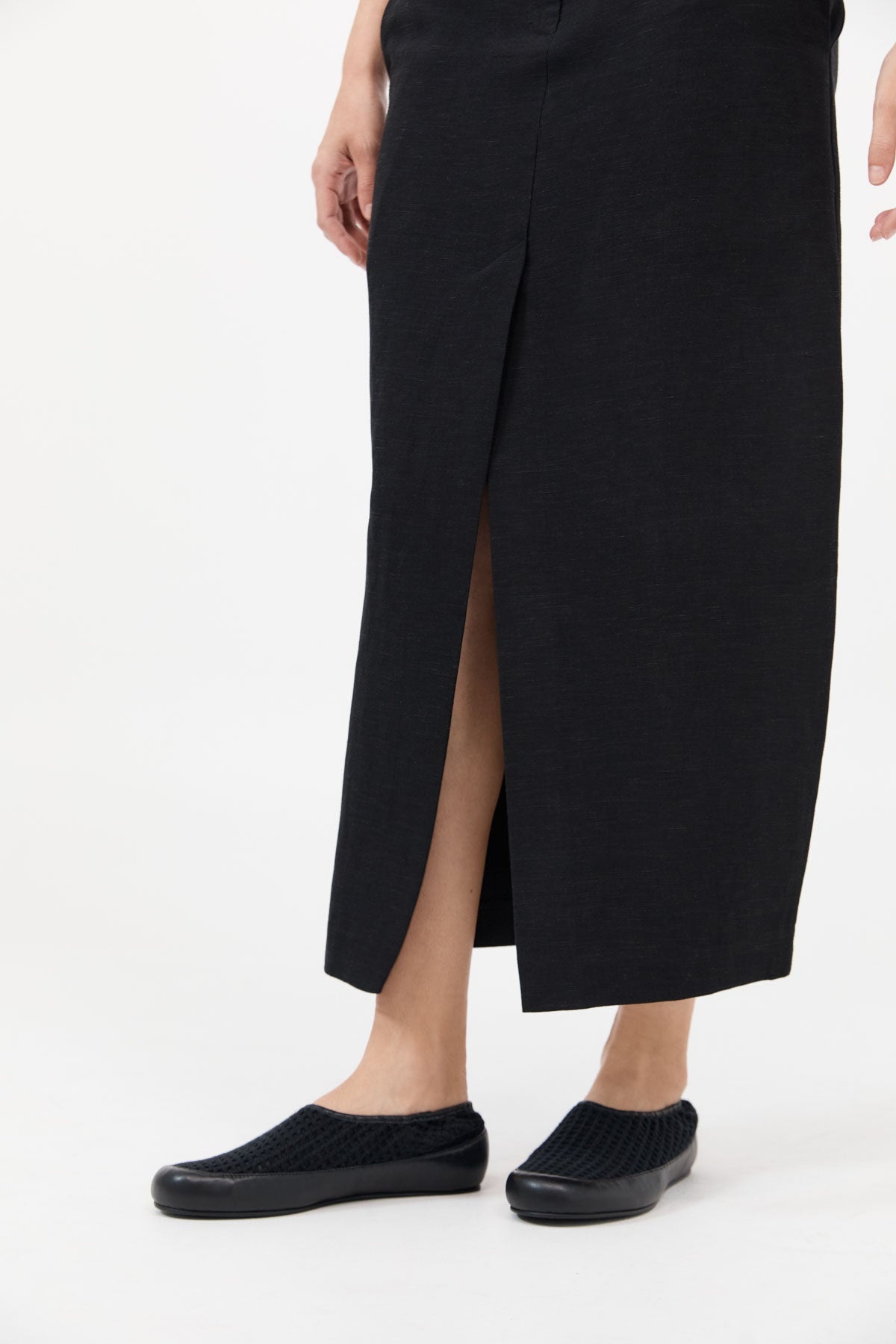 Cotton Grid Flats - Black - 4